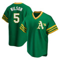 Fenge Athletics #5 Jacob Wilson Green Replica Cooperstown Collection T shirt Stitched Jersey