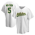 Fenge Athletics #5 Jacob Wilson White Replica Home Stitched Jersey