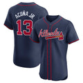 Fenge A.Braves #13 Ronald Acuna Jr. Alternate Elite Player Jersey - Navy Personalized Jerseys