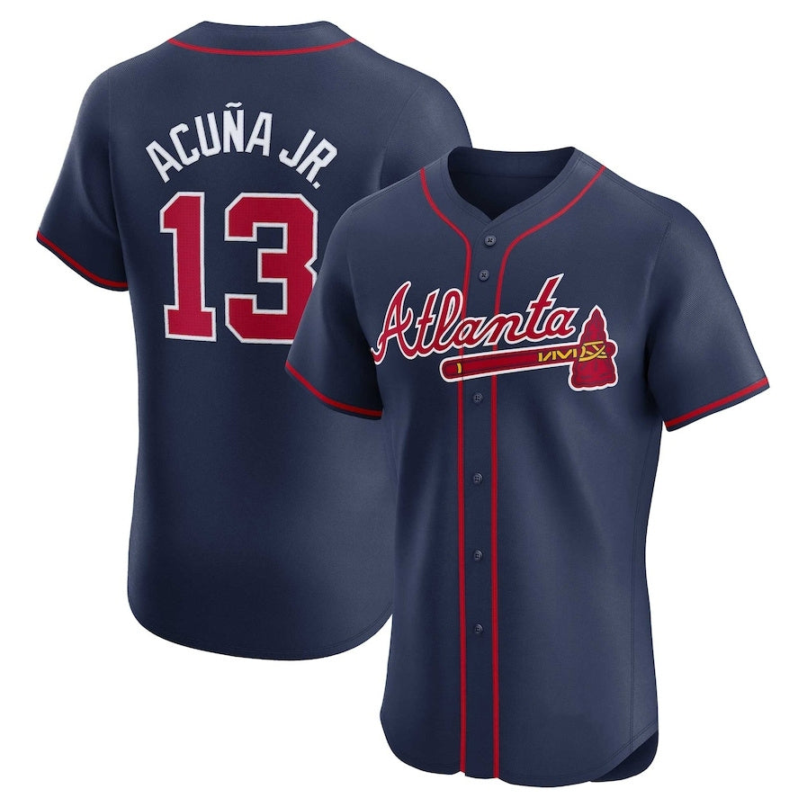 Fenge A.Braves #13 Ronald Acuna Jr. Alternate Elite Player Jersey - Navy Personalized Jerseys