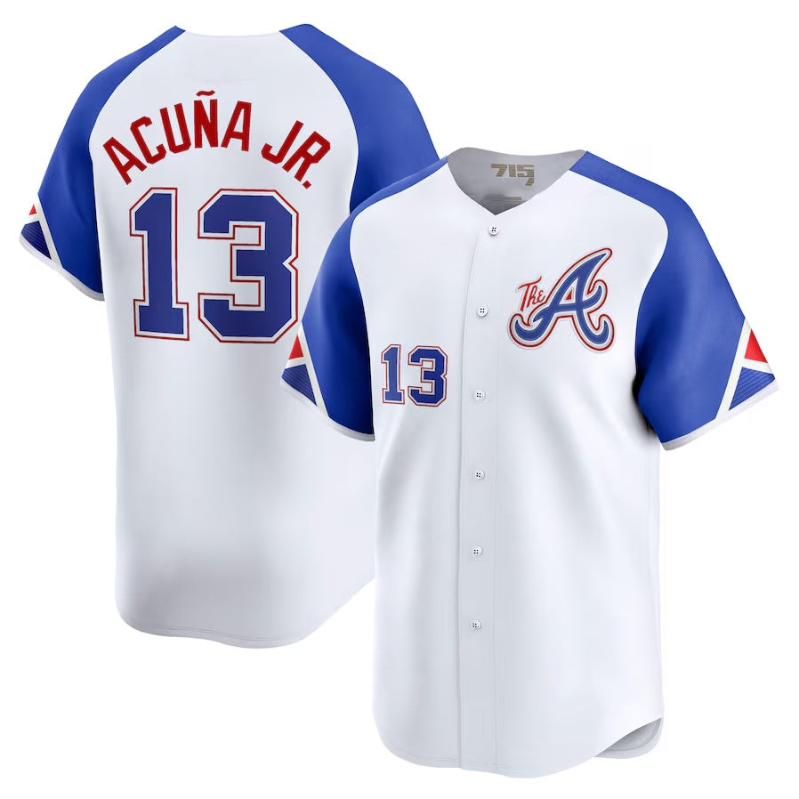 Fenge A.Braves #13 Ronald Acuna Jr. City Connect Limited Jersey - White Personalized Jerseys