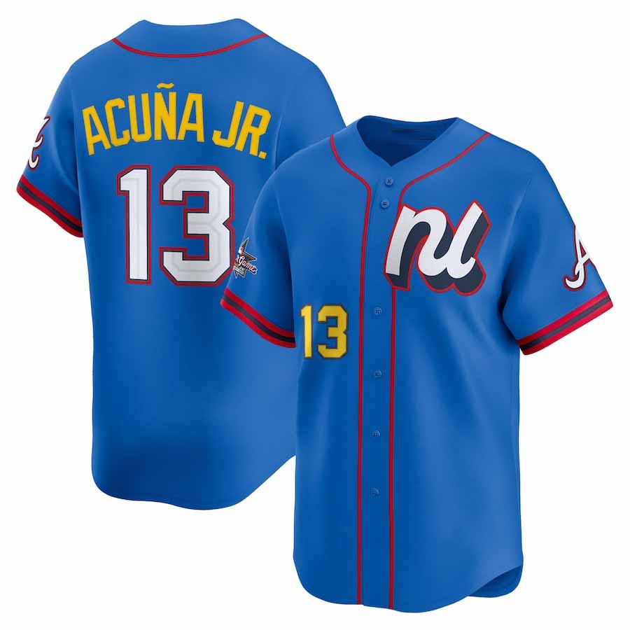 Fenge A.Braves #13 Ronald Acuna Jr. National League 2025 All-Star Edition Limited Player Jersey - Blue Personalized Jersey