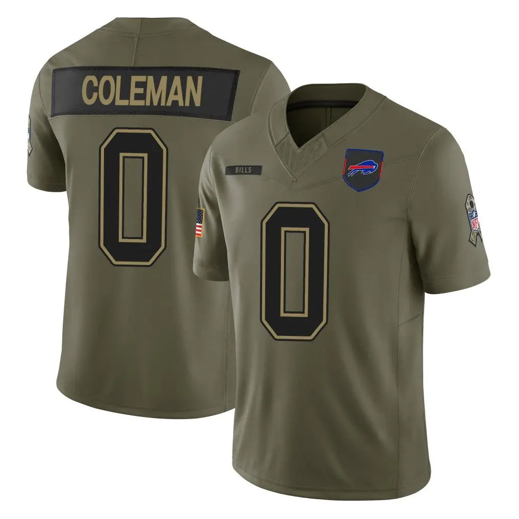 Fenge B.Bills #0 Keon Coleman Player Olive Salute To Service Limited Game Stitched Jerseys