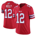Fenge B.Bills #12 Jim Kelly Player Red Vapor Untouchable Limited Home Game Stitched Jerseys