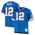 Fenge B.Bills #12 Jim Kelly Player Royal Mitchell & Ness Big & Tall 1990 Retired Replica Limited Stitched Jerseys