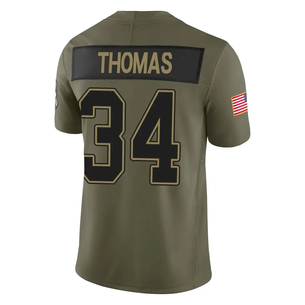 Fenge B.Bills #34 Thurman Thomas Player Olive Salute To Service Limited Game Stitched Jerseys