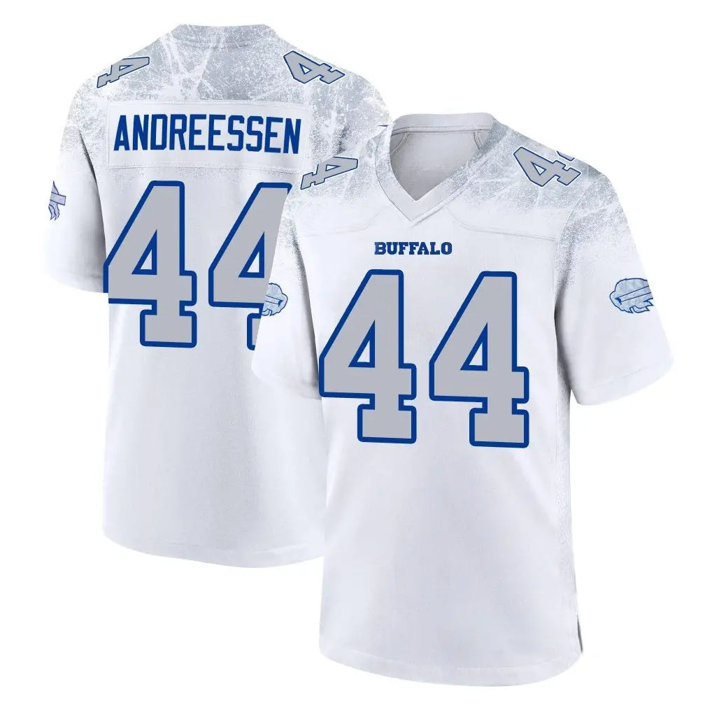 Fenge B.Bills #44 Joe Andreessen Player White Rivalries Collection Stitched Jerseys