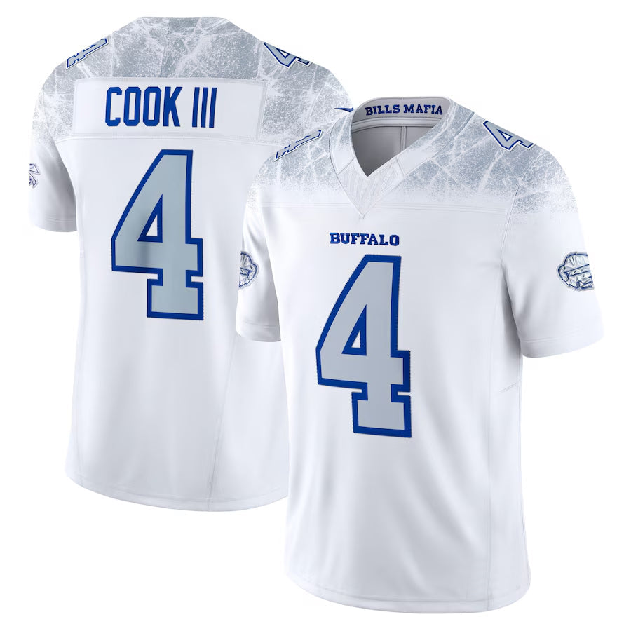 Fenge B.Bills #4 James Cook III Player White Rivalries Collection Vapor Limited Stitched Jerseys