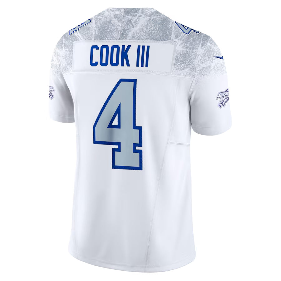 Fenge B.Bills #4 James Cook III Player White Rivalries Collection Vapor Limited Stitched Jerseys