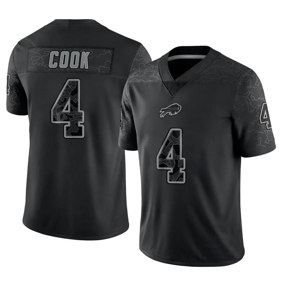 Fenge B.Bills #4 James Cook Player Black RFLCTV Limited Stitched Jerseys