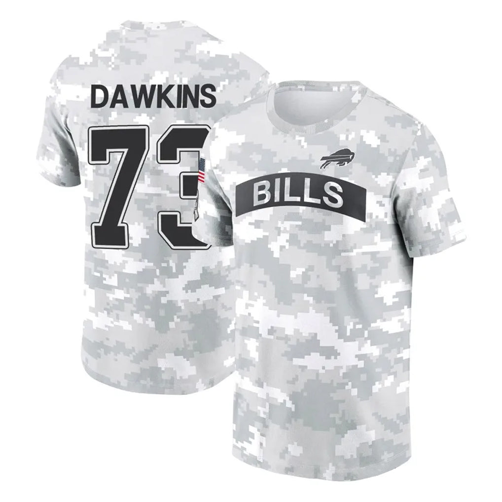 Fenge B.Bills #73 Dion Dawkins Player Arctic Camo Salute to Service T-Shirt Hoodies Stitched Jerseys