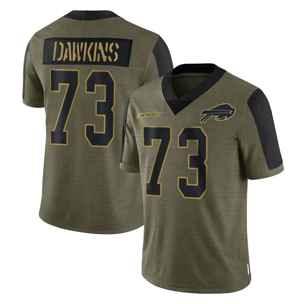 Fenge B.Bills #73 Dion Dawkins Player Olive Salute To Service Limited Home Stitched Jerseys