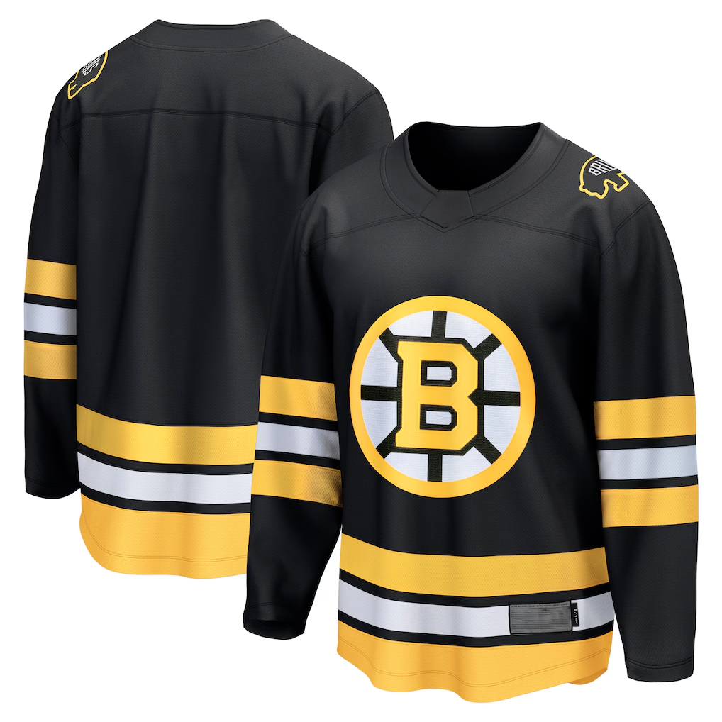 Fenge B.Bruins Black Anniversary Home Breakaway Stitched Jerseys