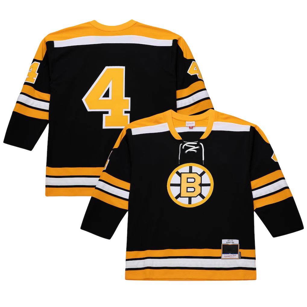 Fenge B.Bruins #4 Bobby Orr Mitchell & Ness Black Big & Tall 197172 Blue Line 2.0 Stitched Jerseys