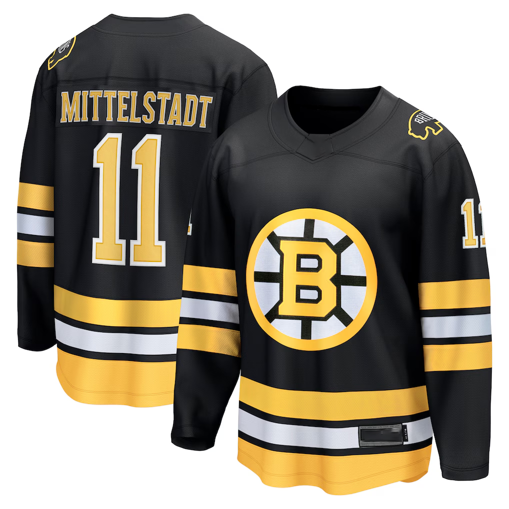 Fenge B.Bruins #11 Casey Mittelstadt Black Home Breakaway Player Stitched Jerseys