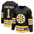 Fenge B.Bruins #1 Jeremy Swayman Black Home Breakaway Player Stitched Jerseys