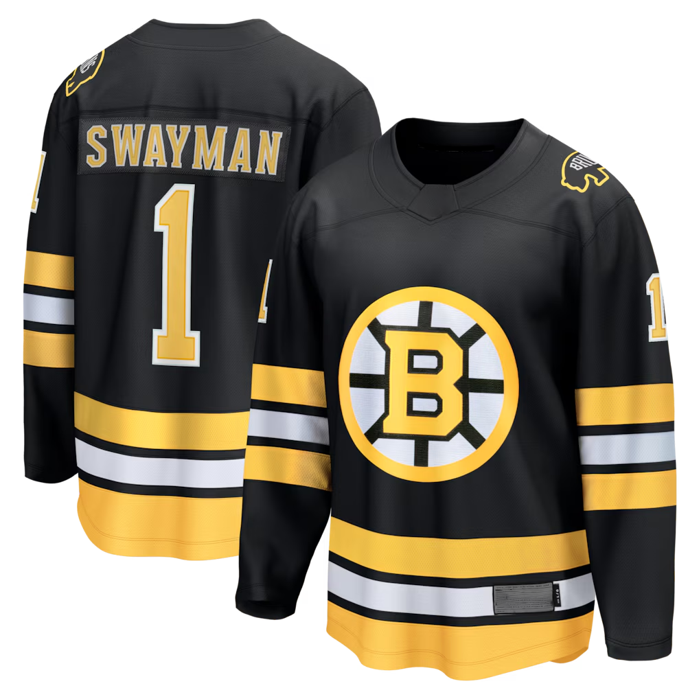 Fenge B.Bruins #1 Jeremy Swayman Black Home Breakaway Stitched Jerseys