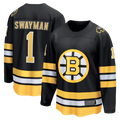 Fenge B.Bruins #1 Jeremy Swayman Black Home Breakaway Stitched Jerseys