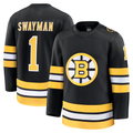 Fenge B.Bruins #1 Jeremy Swayman Black Home Premium Stitched Jerseys