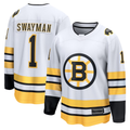 Fenge B.Bruins #1 Jeremy Swayman White Away Breakaway Player Stitched Jerseys