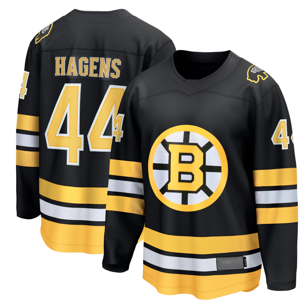 Fenge B.Bruins #44 James Hagens Black Breakaway Stitched Jerseys