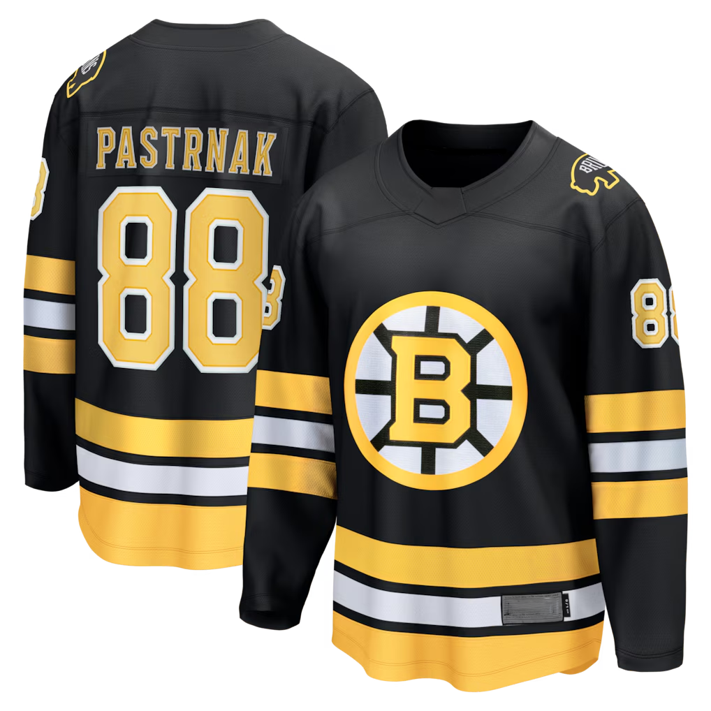 Fenge B.Bruins #88 David Pastrnak Black Home Breakaway Stitched Jerseys
