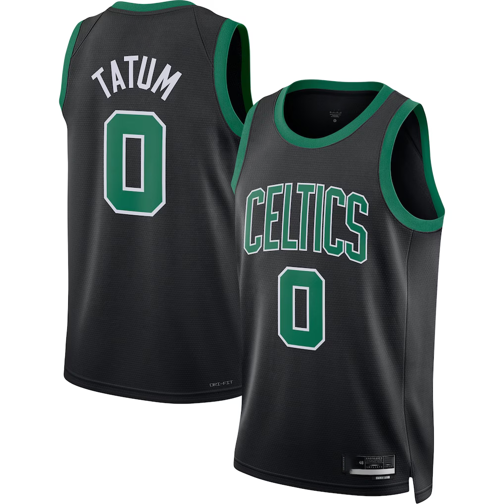 Fenge B.Celtics #0 Jayson Tatum  Black Swingman Jerseys - Statement Edition
