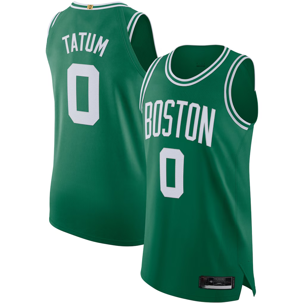 Fenge B.Celtics #0 Jayson Tatum Kelly Green Authentic Jerseys - Icon Edition