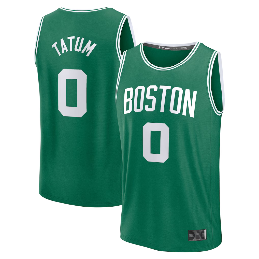 Fenge B.Celtics #0 Jayson Tatum  Kelly Green Fast Break Replica Player Jerseys - Icon Edition