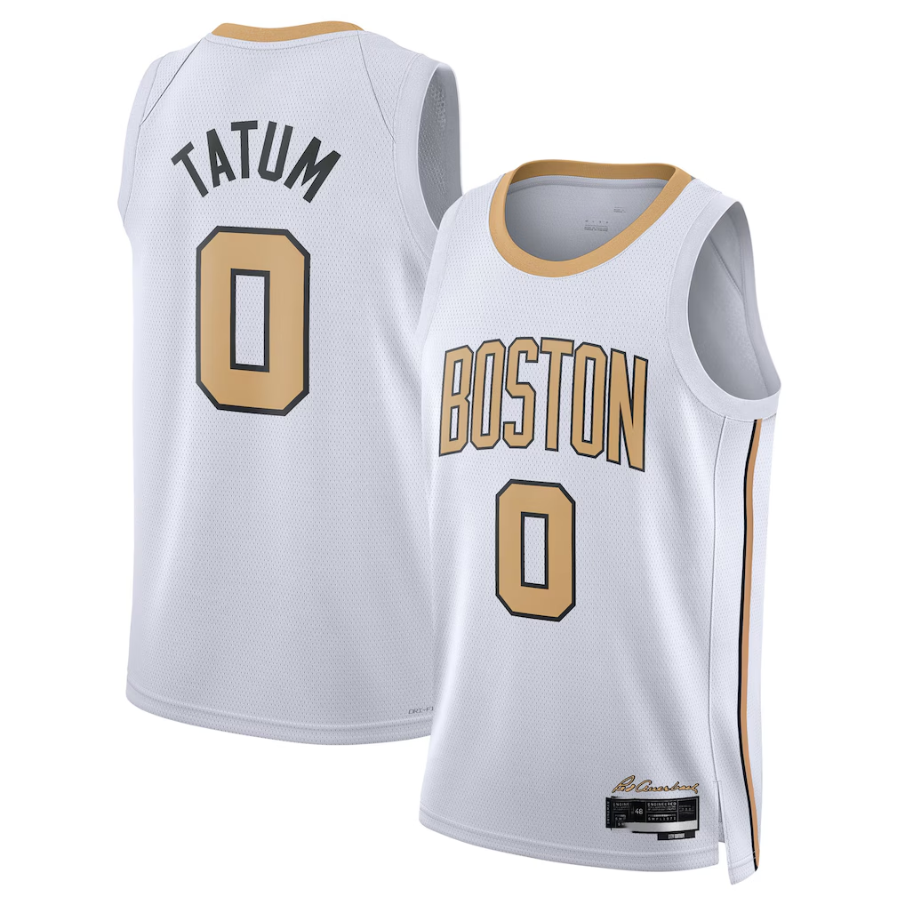 Fenge B.Celtics #0 Jayson Tatum White 2025 2026 Swingman Jerseys - City Edition
