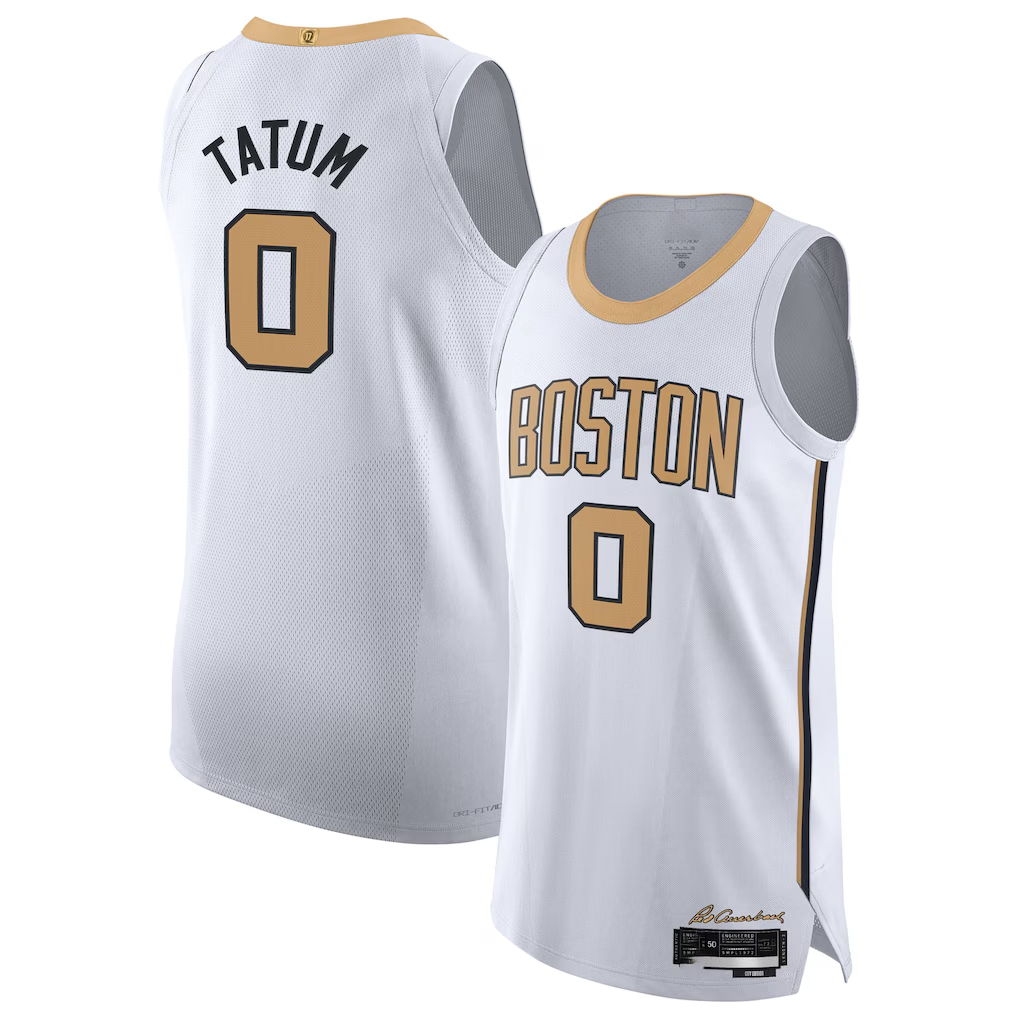 Fenge B.Celtics #0 Jayson Tatum White 202526 Authentic Jerseys - City Edition