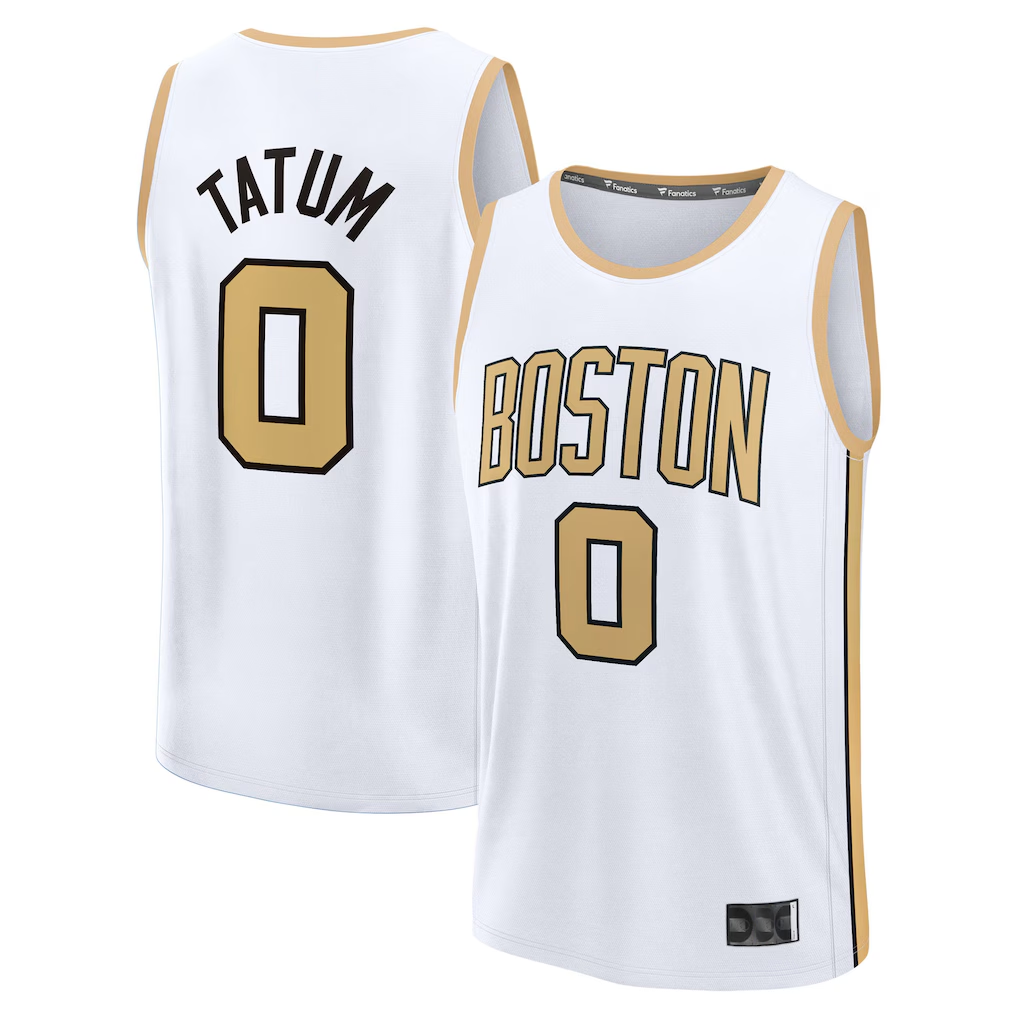Fenge B.Celtics #0 Jayson Tatum  White 2025-26 City Edition Fast Break Jerseys