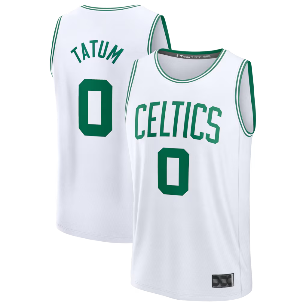 Fenge B.Celtics #0 Jayson Tatum White Fast Break Replica Player Jerseys - Association Edition