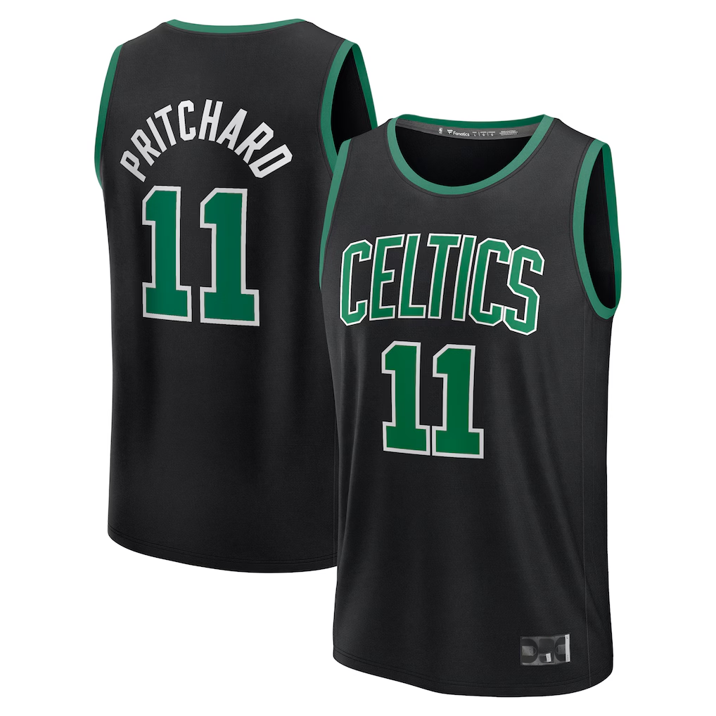 Fenge B.Celtics #11 Payton Pritchard  Black Fast Break Replica Player Jerseys - Statement Edition