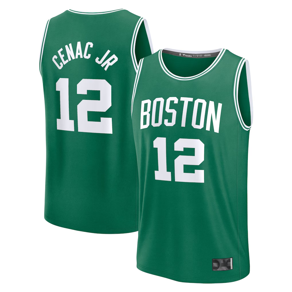 Fenge B.Celtics #12 Chris Cenac Jr. Green 2026 Draft First Round Pick Fast Break Jerseys - Icon Edition