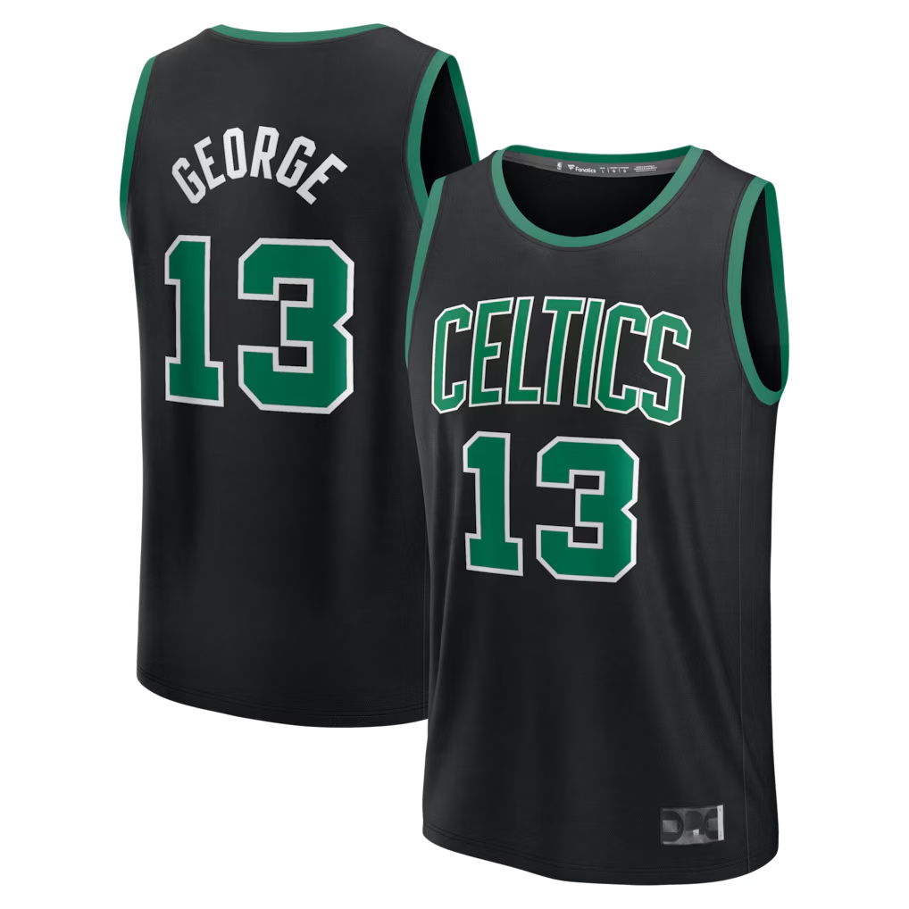 Fenge B.Celtics #13 Paul George Black Fast Break Replica Jerseys - Statement Edition