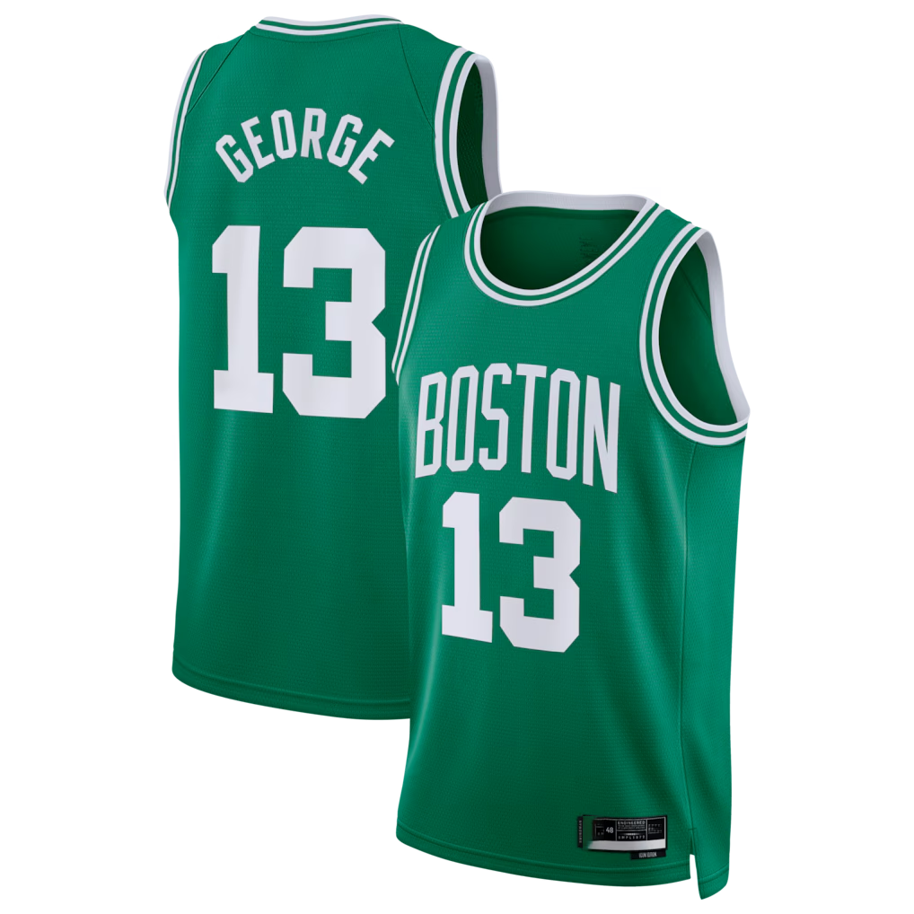 Fenge B.Celtics #13 Paul George Kelly Green Swingman Jerseys - Icon Edition
