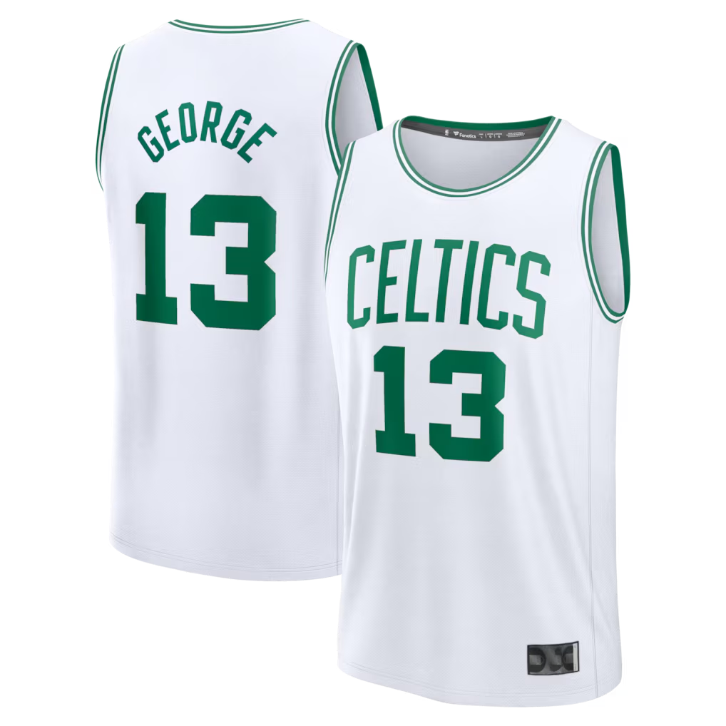 Fenge B.Celtics #13 Paul George  White Fast Break Replica Jerseys - Association Edition