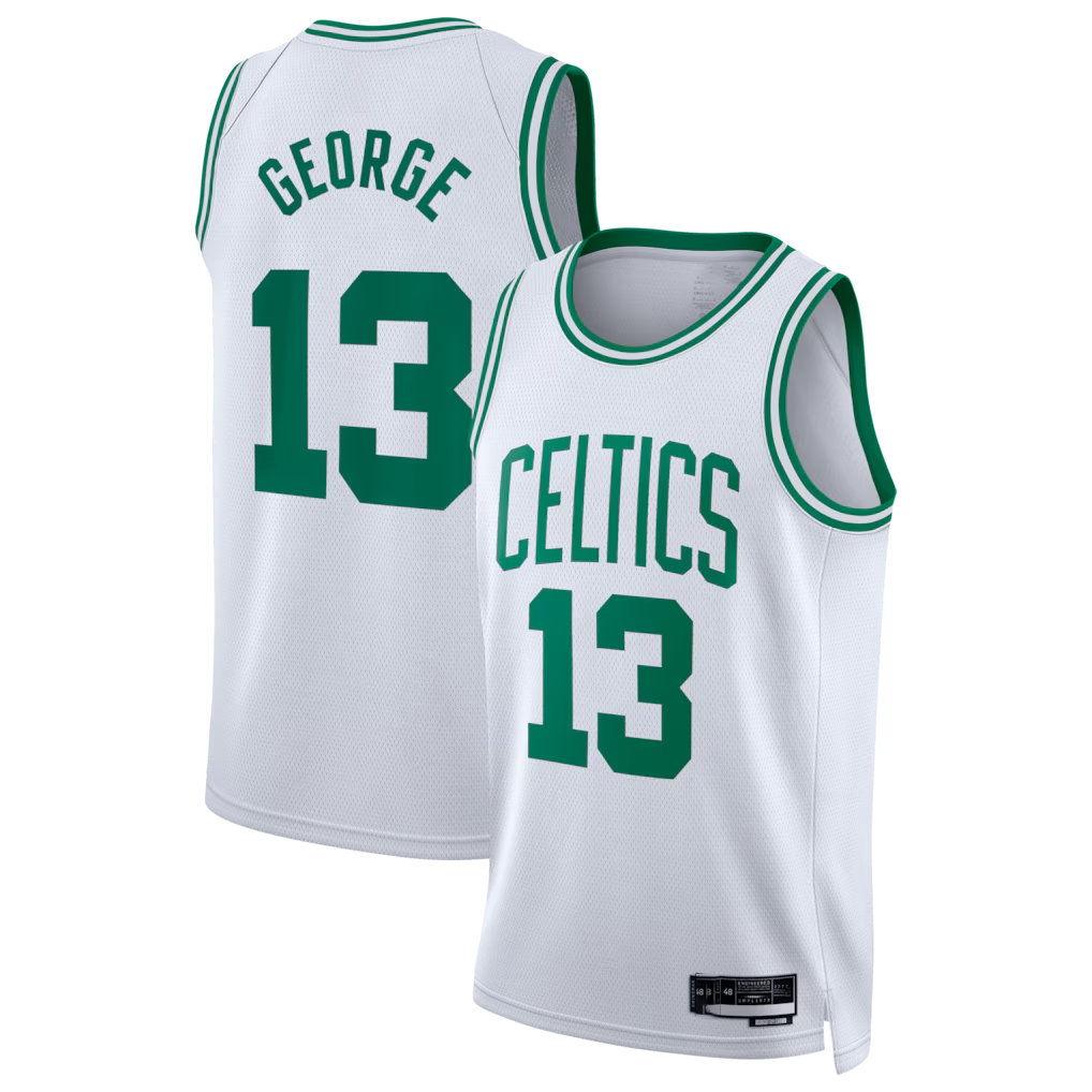 Fenge B.Celtics #13 Paul George White Swingman Jerseys - Association Edition