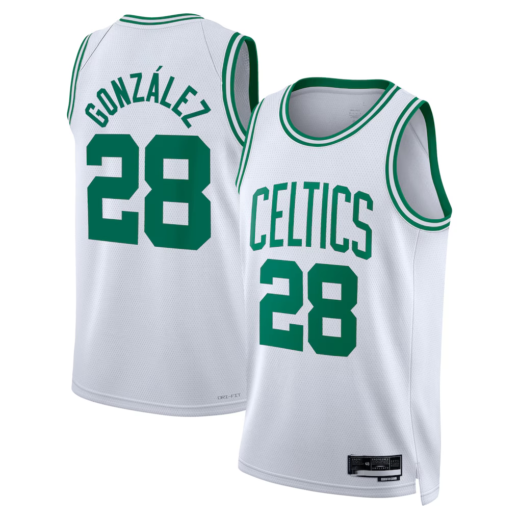 Fenge B.Celtics #28 Hugo Gonz¨¢lez White Swingman Jerseys - Association Edition