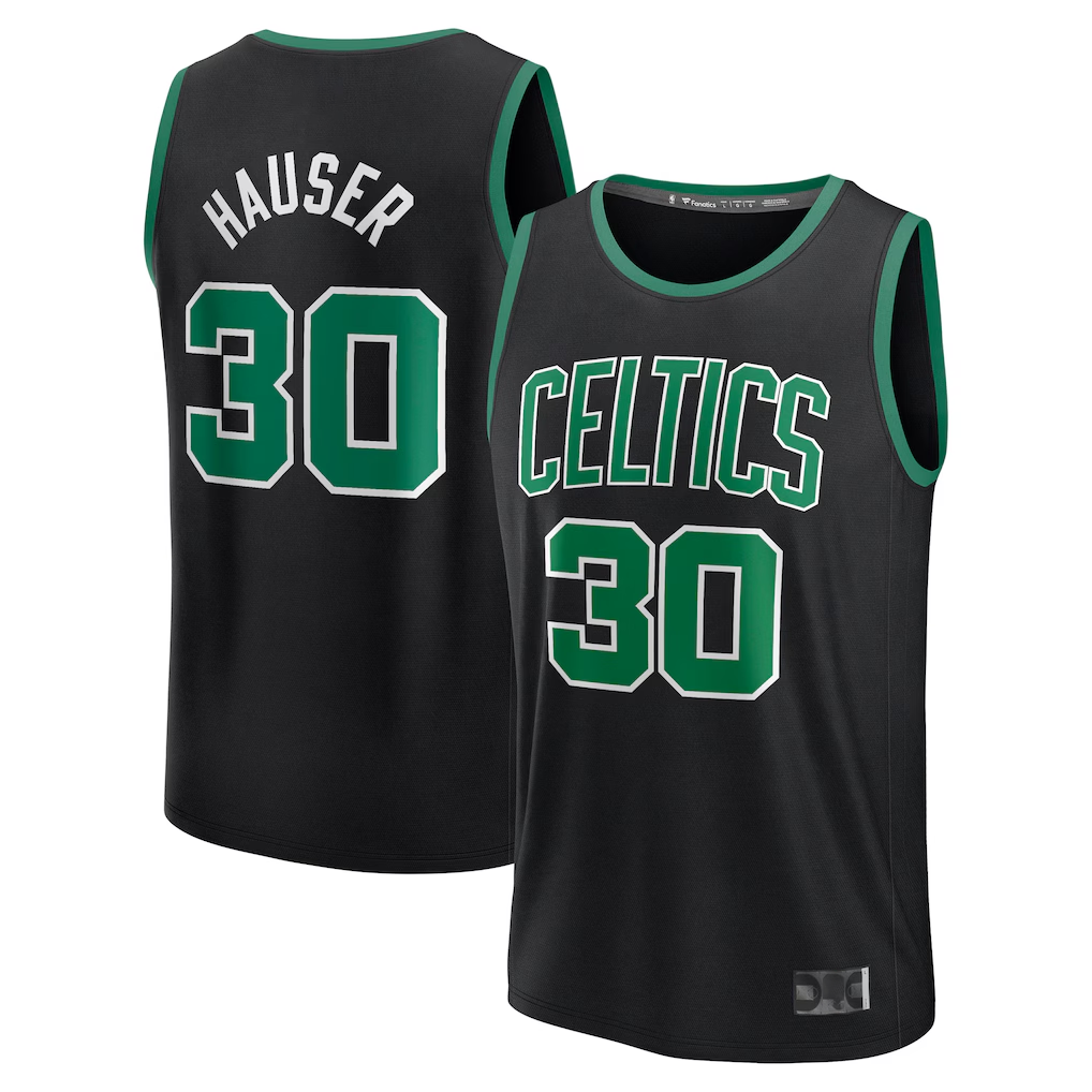 Fenge B.Celtics #30 Sam Hauser Black Fast Break Replica Player Jerseys - Statement Edition