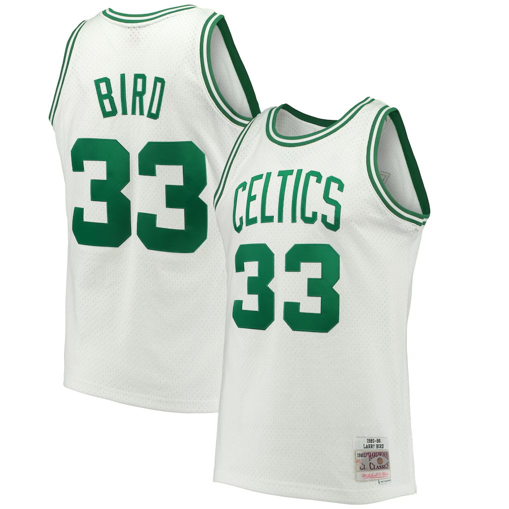 Fenge B.Celtics #33 Larry Bird Mitchell & Ness White Hardwood Classics 198586 Swingman Jerseys