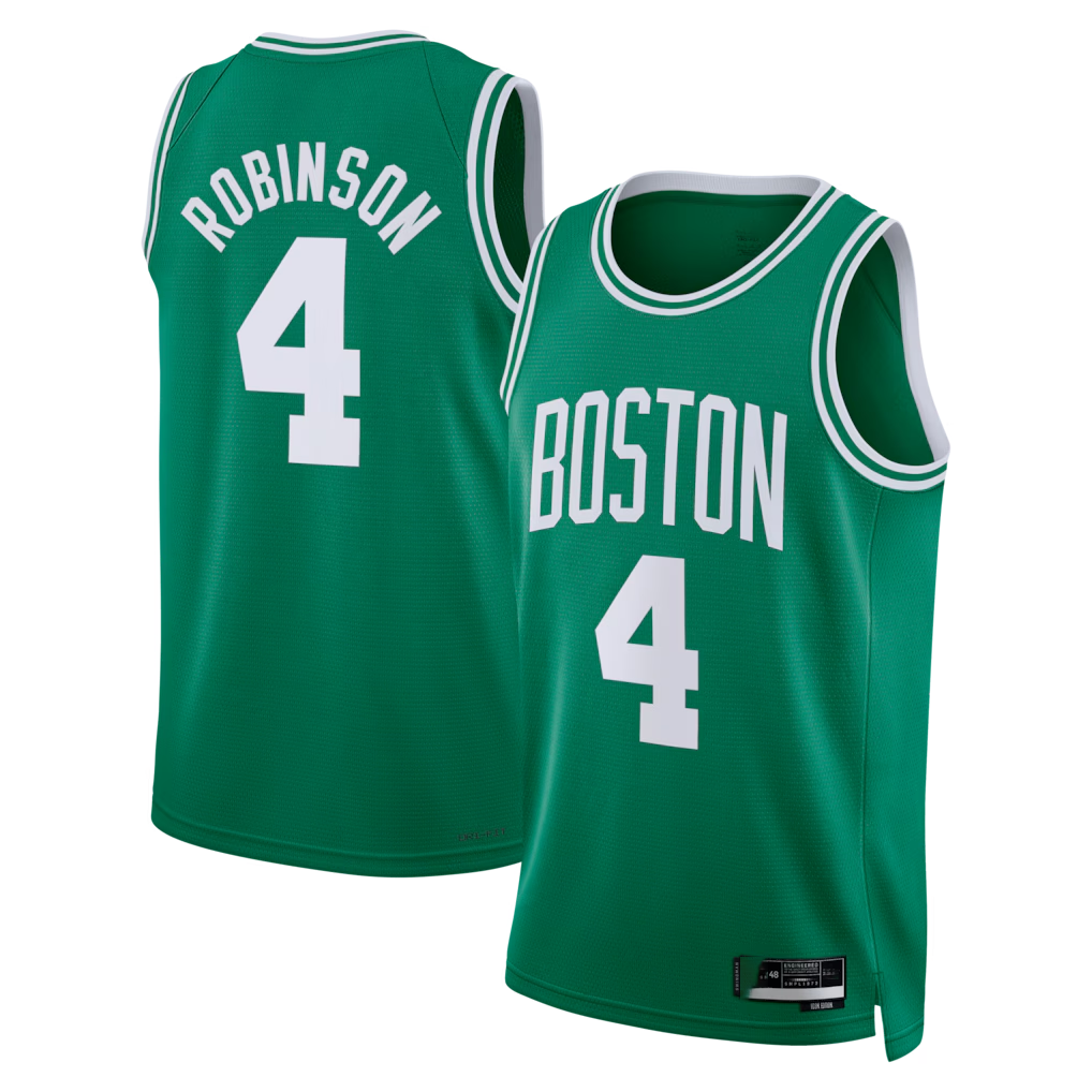 Fenge B.Celtics #4 Mitchell Robinson Kelly Green Swingman Jerseys - Icon Edition