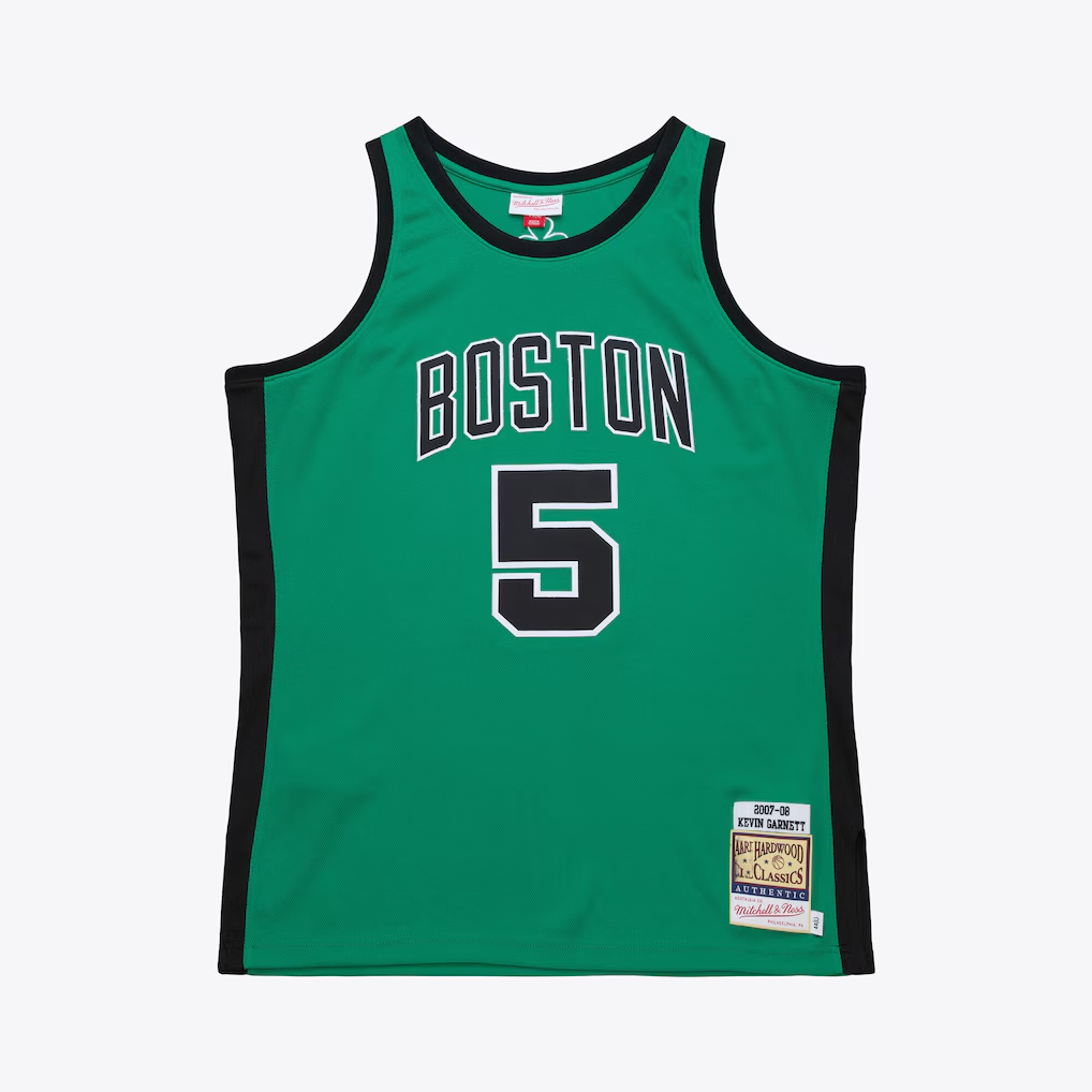 Fenge B.Celtics #5 Kevin Garnett Mitchell & Ness Kelly Green 2007-08 Hardwood Classics Authentic Jerseys