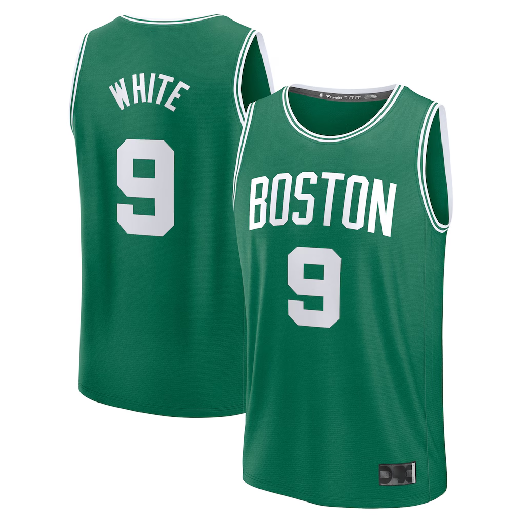 Fenge B.Celtics #9 Derrick White  Kelly Green Fast Break Replica Player Jerseys - Icon Edition