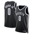 Fenge B.Nets #0 Mikel Brown Jr. Black Swingman Jerseys - Icon Edition