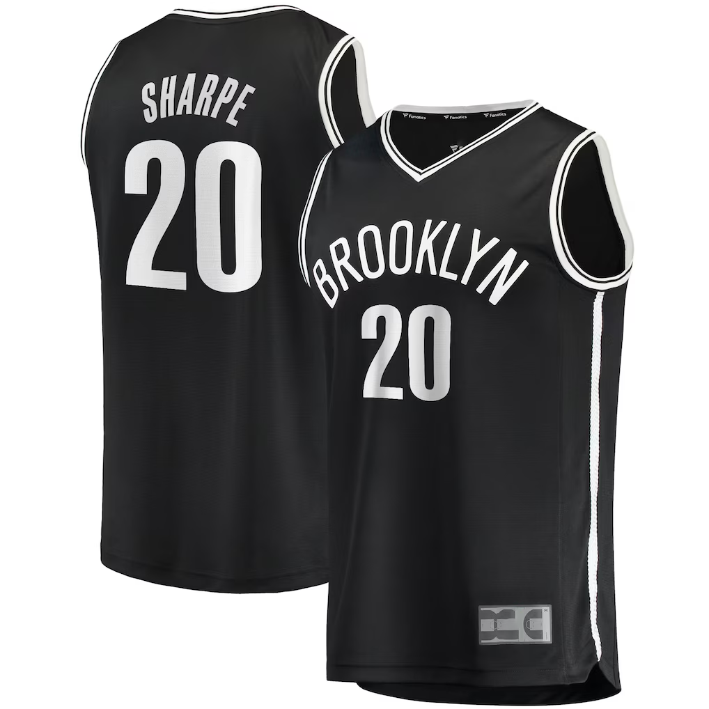 Fenge B.Nets #20 Day'Ron Sharpe  Black Fast Break Replica Jerseys - Icon Edition