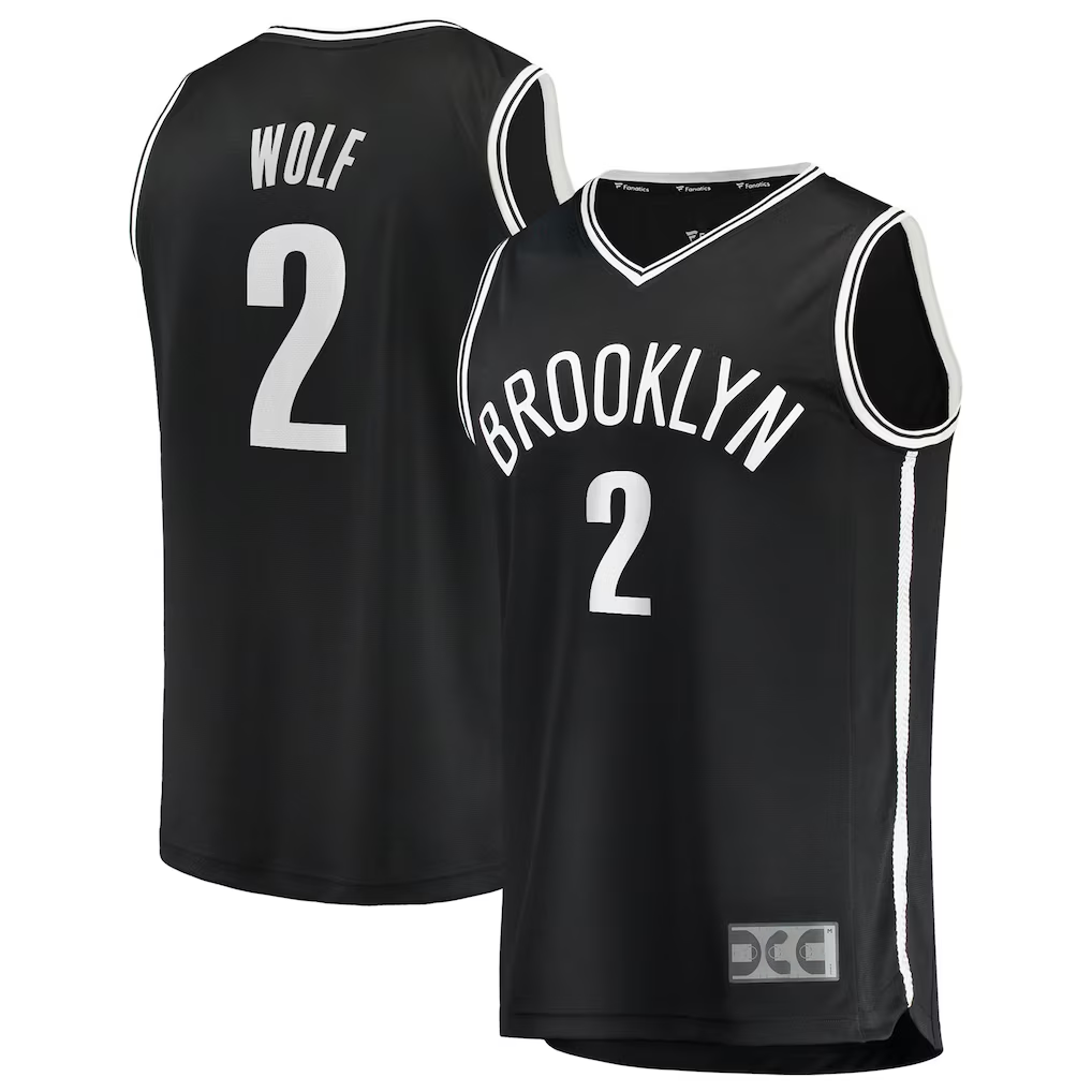 Fenge B.Nets #2 Daniel Wolf Black Fast Break Replica Jerseys - Icon Edition