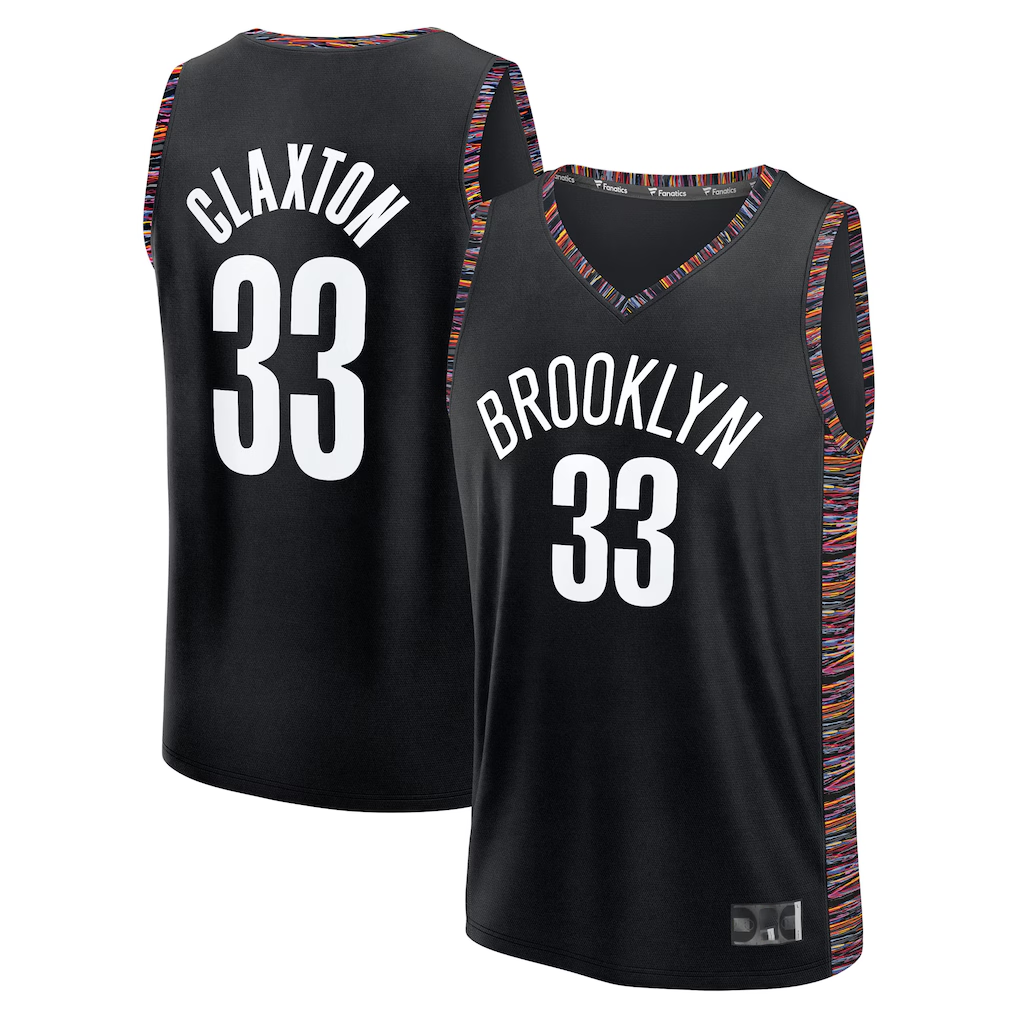 Fenge B.Nets #33 Nic Claxton Black 202526 City Edition Fast Break Jerseys