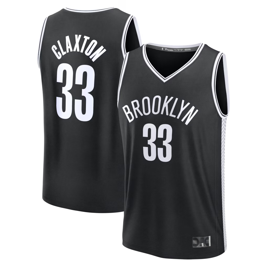 Fenge B.Nets #33 Nic Claxton  Black Fast Break Replica Jerseys - Icon Edition